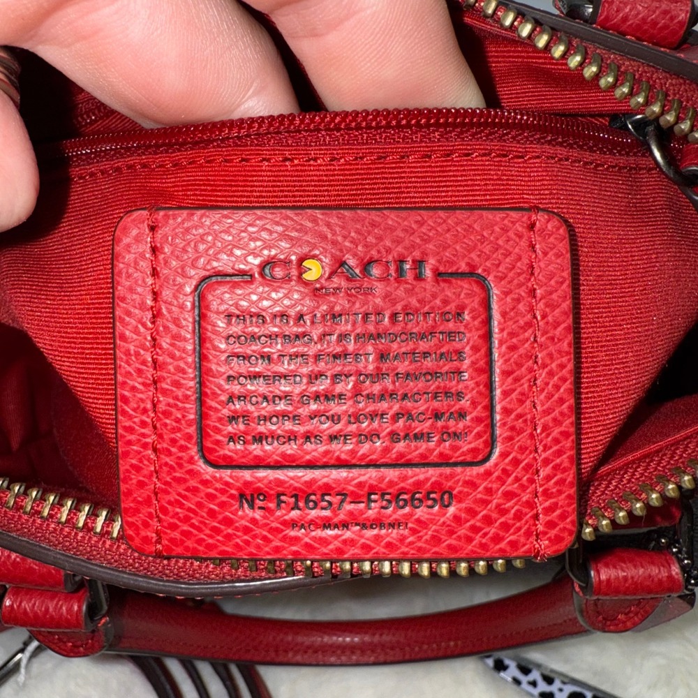 Coach Brown and Red Cherry Signature Satchel - Picture 7 of 13